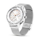 Nova Chrono watch, Swiss Made, Metal bracelet, Silver tone, Stainless Steel